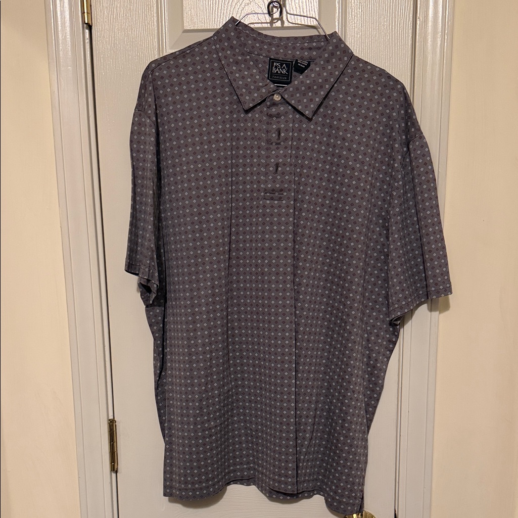 Jos. A. Bank Dark Gray Patterned Polo Shirt